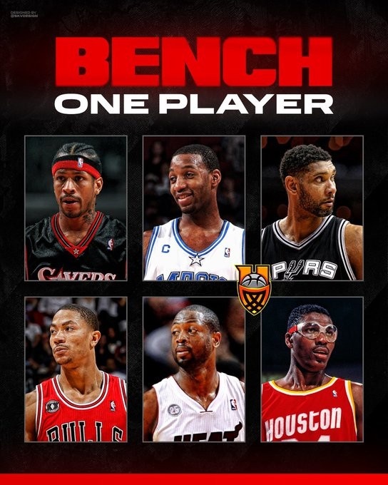 AI+麦迪+邓肯+罗斯+韦德+大梦！美媒：都在巅峰 你会让谁打替补？