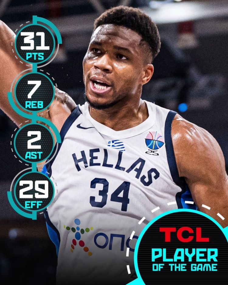 毫无悬念！字母哥首战20中14狂揽31分7板 赛后当选最佳球员