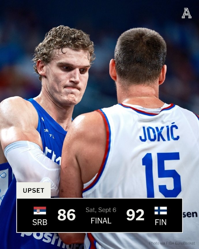 媒体人：夺冠大热门塞尔维亚无缘八强 约老师国际赛场注定无冠？